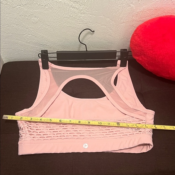 #1409=Women's Pink Mesh Sports Bra - Picture 5 of 6